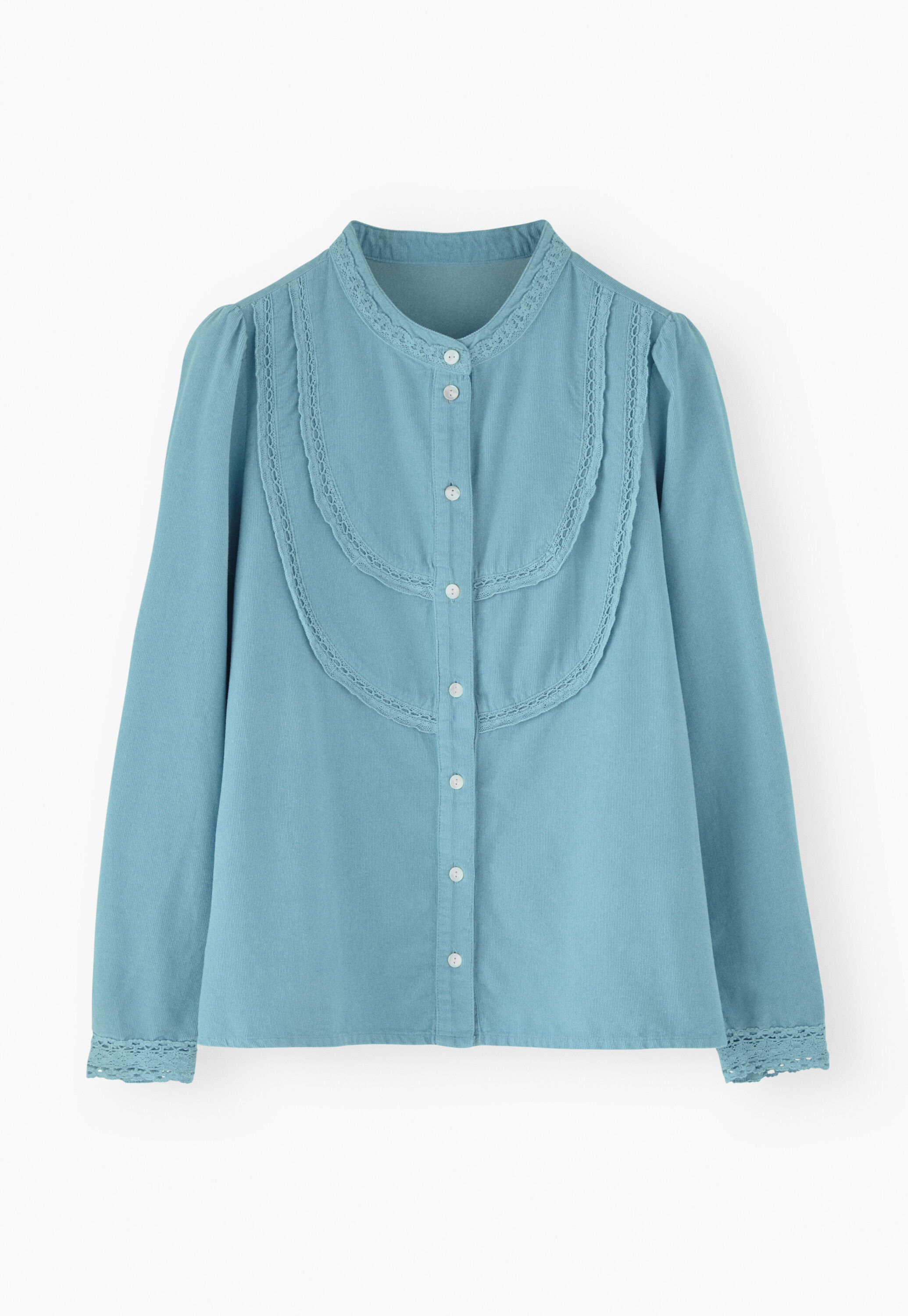 Cordbluse mit Spitze