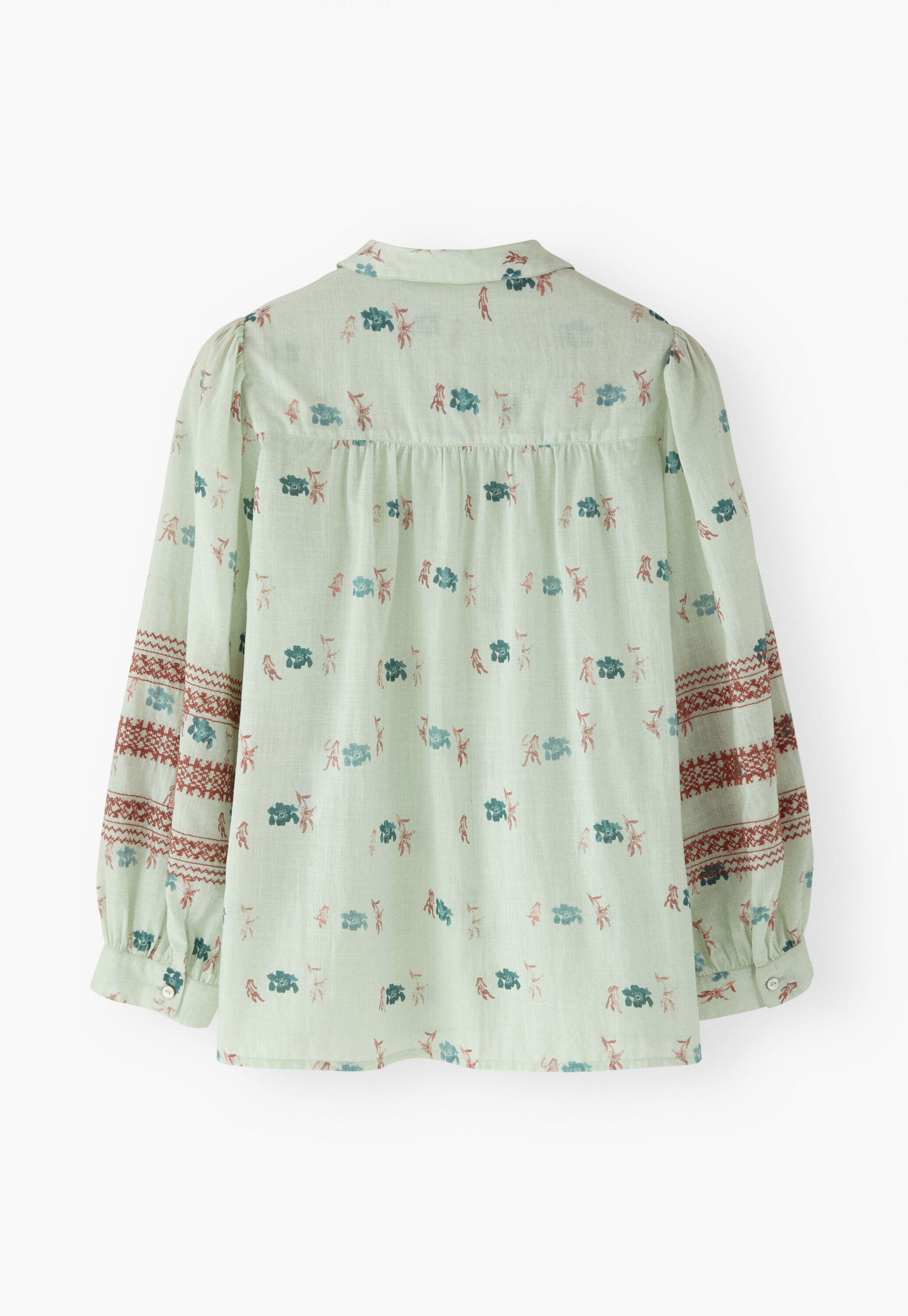 Bestickte Bluse mit Print