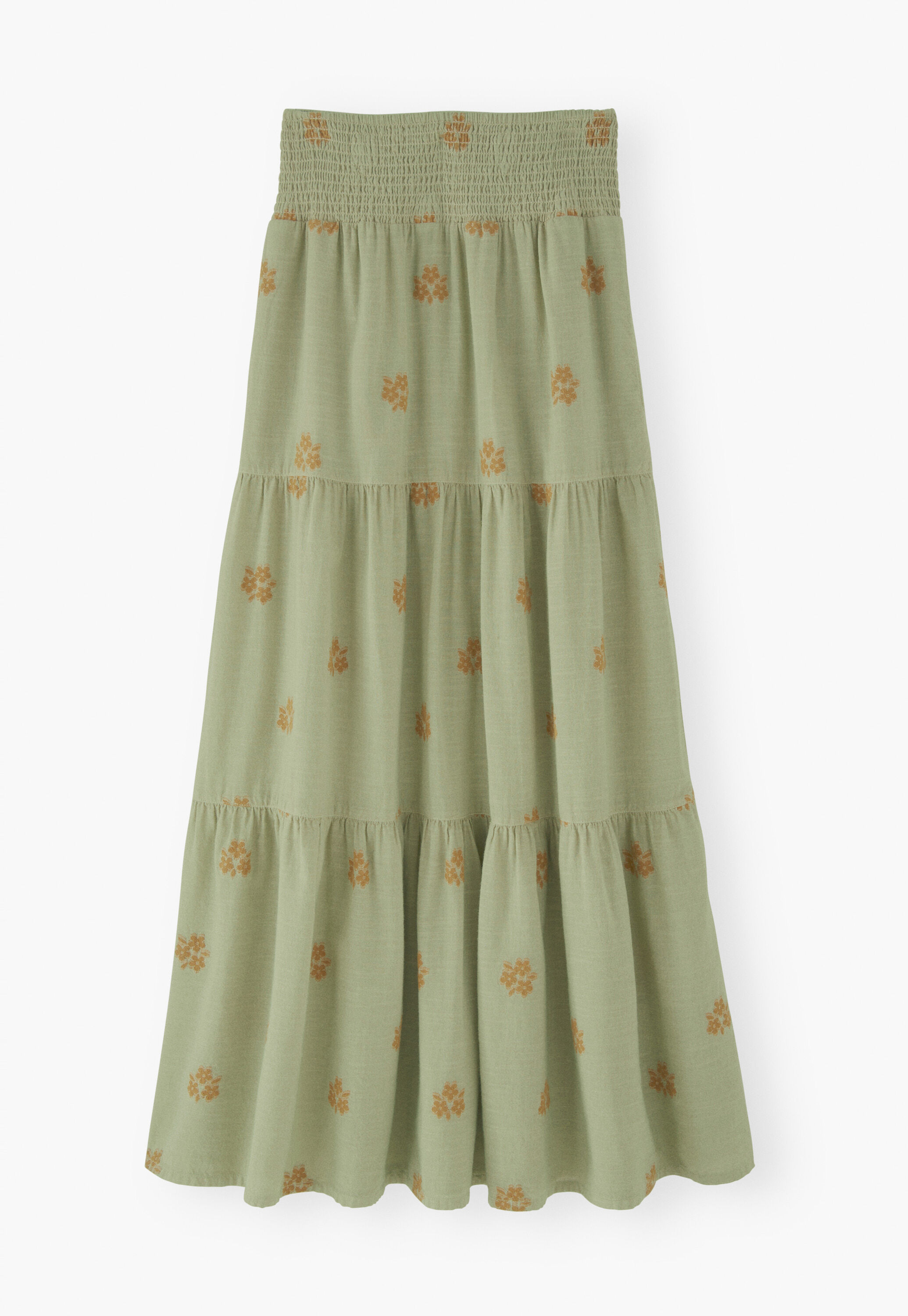 Stufenrock aus Blumen-Jacquard