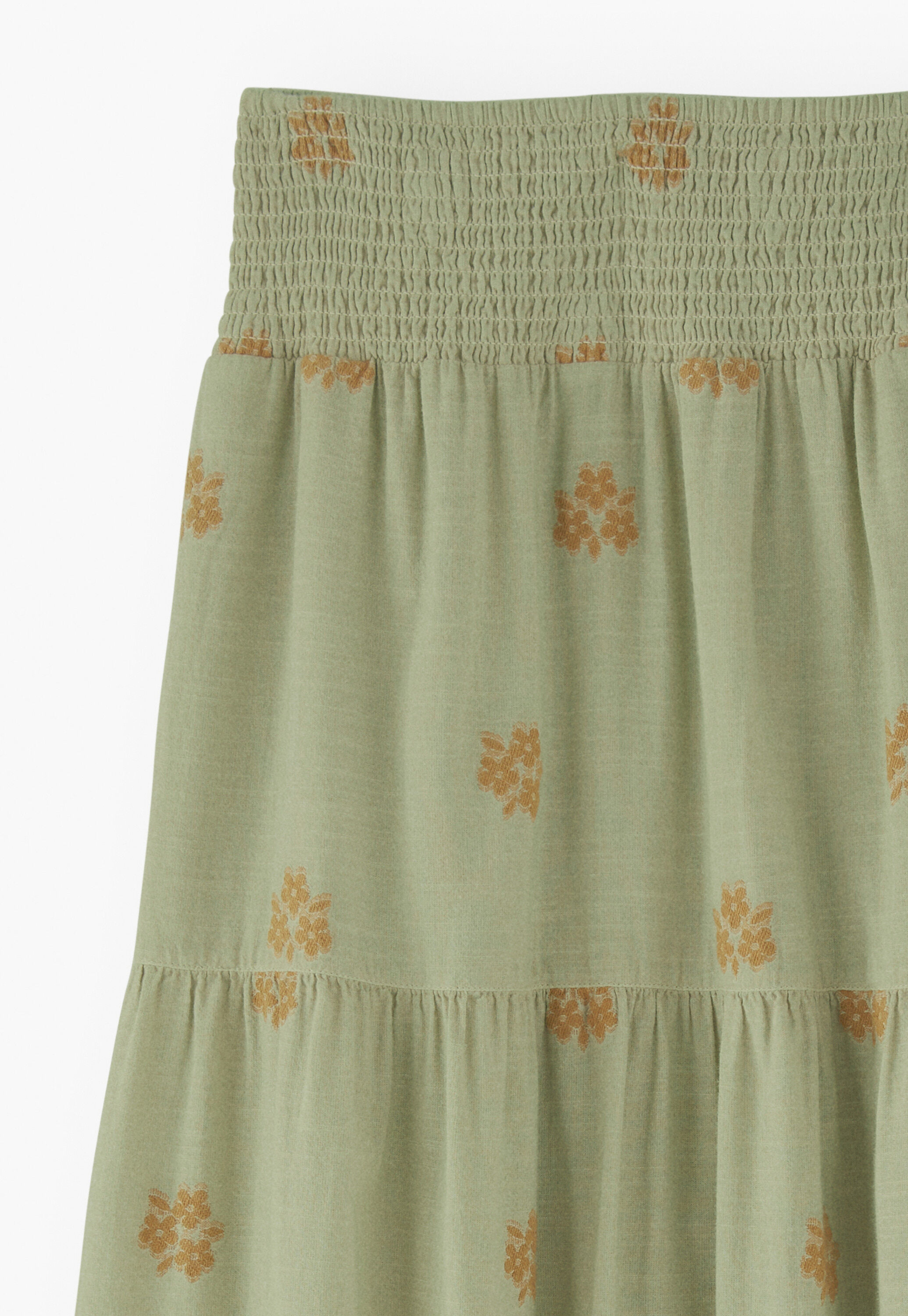 Stufenrock aus Blumen-Jacquard