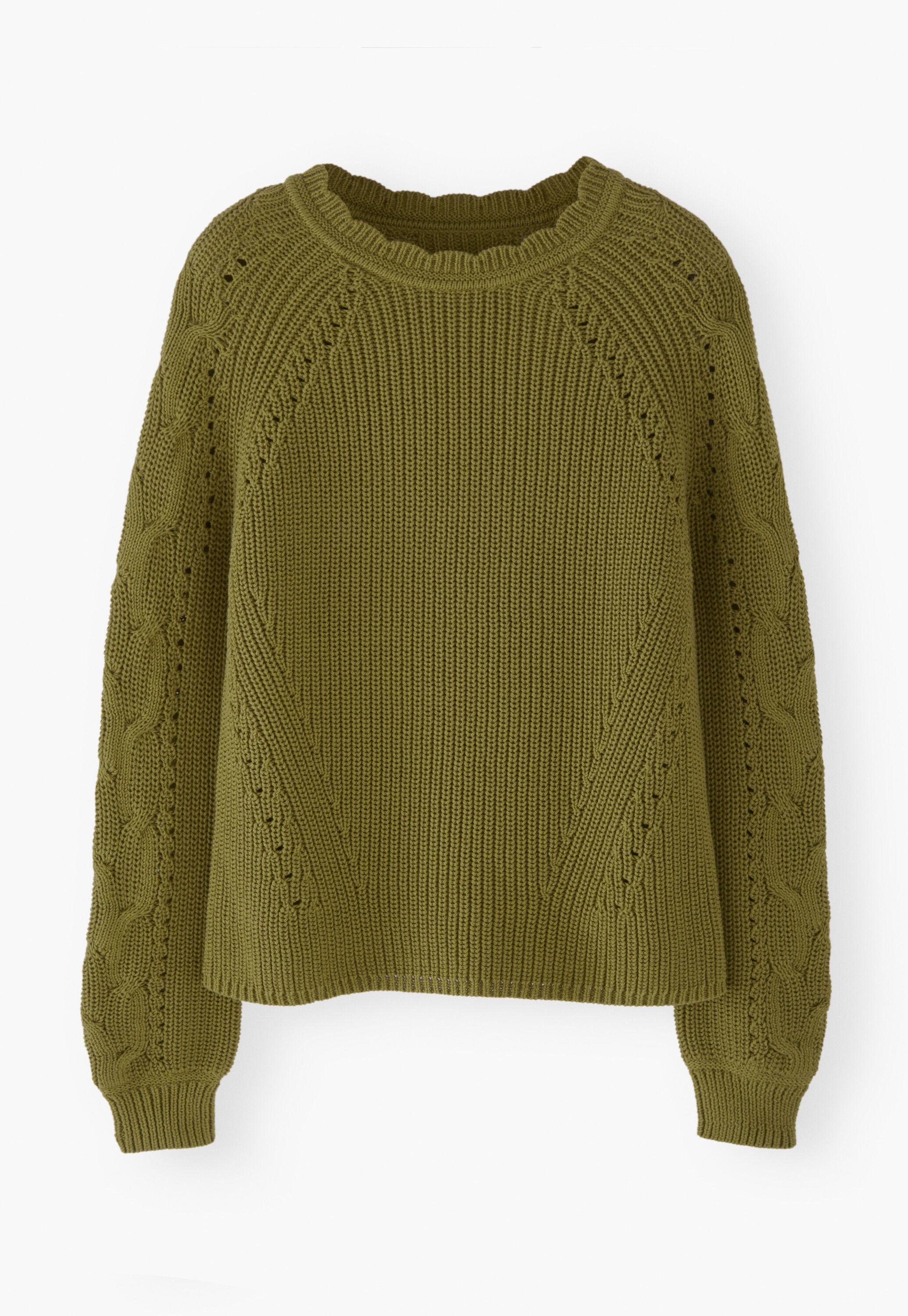 Pullover mit Zopfmuster&auml;rmeln