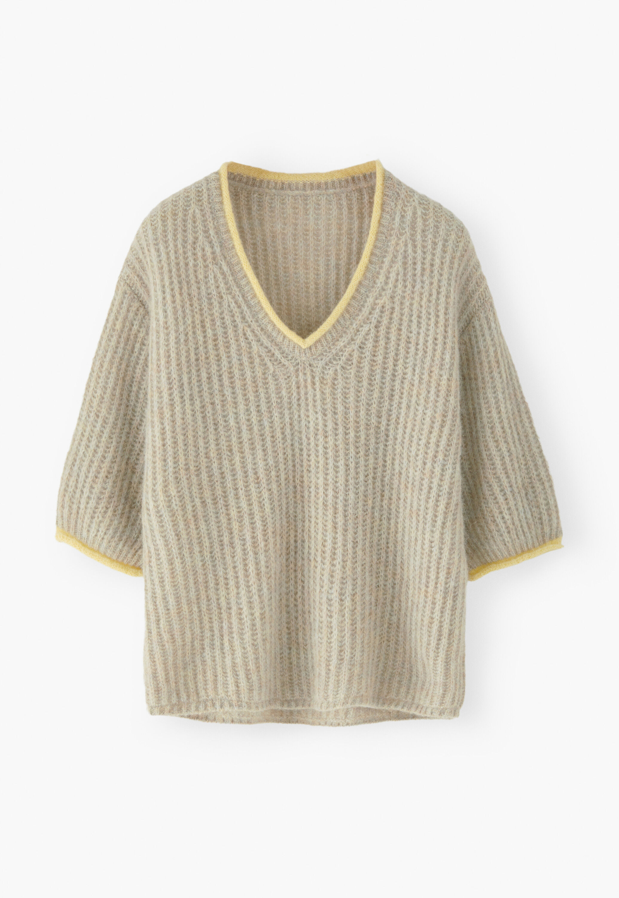 Ripppullover mit V-Ausschnitt
