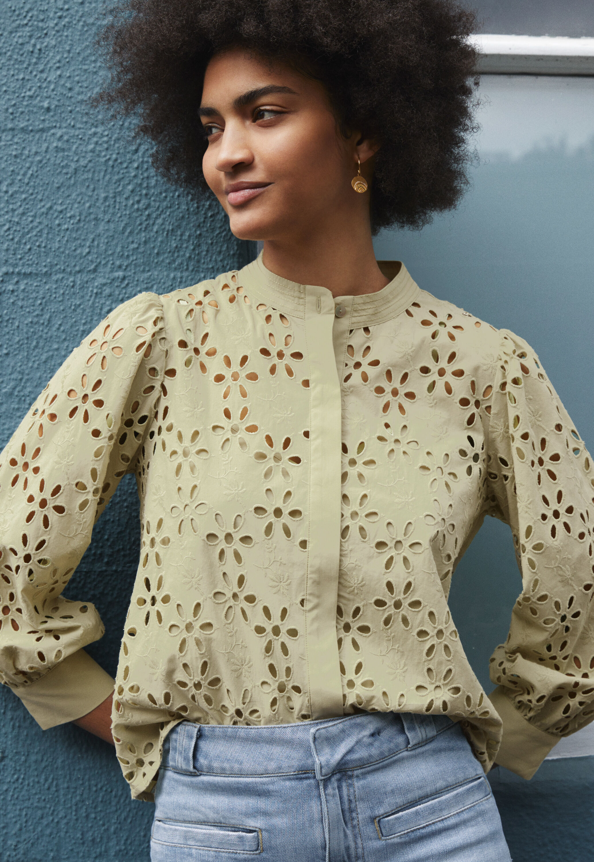 Cutwork-Bluse
