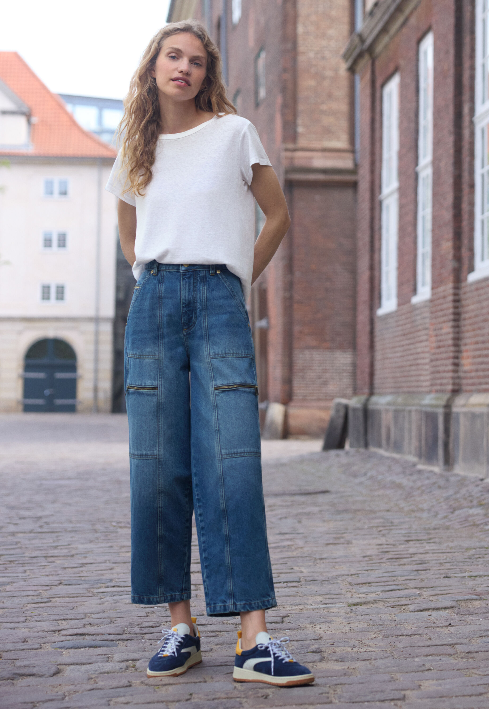 Patchwork-Hufeisen-Jeans