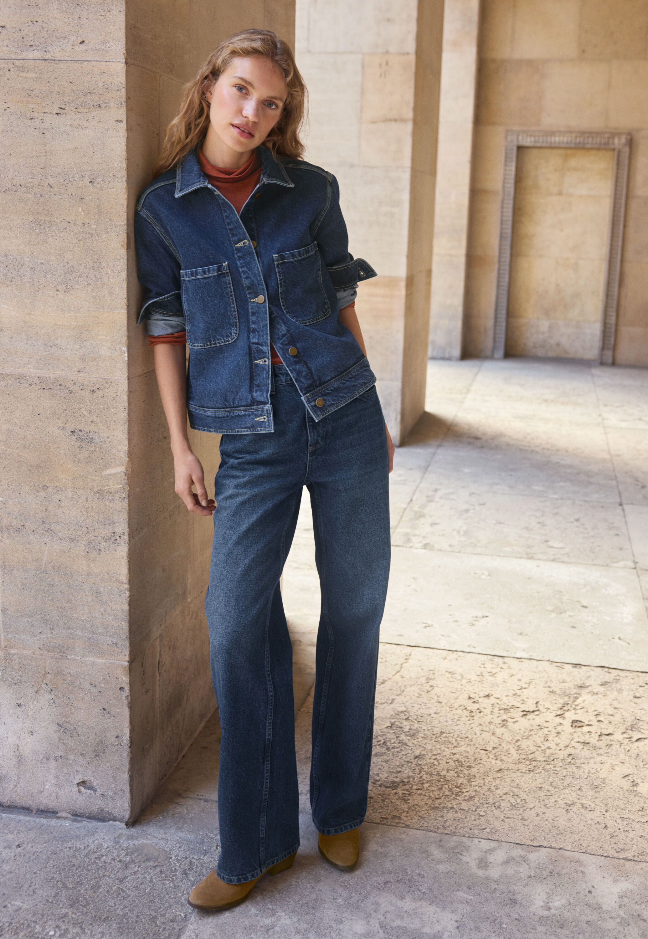 Kastige Jacke aus Denim