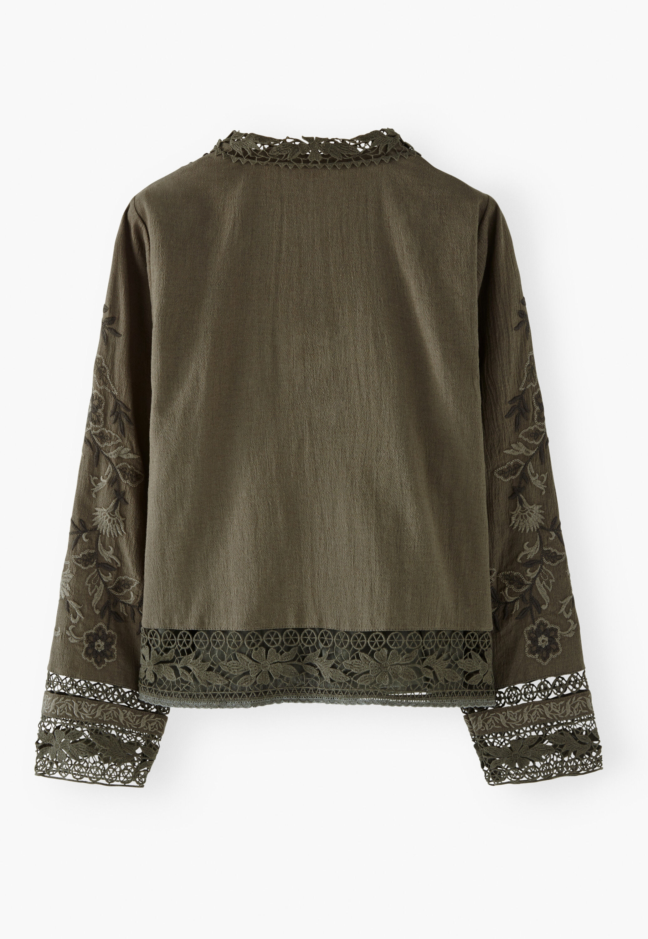 Bestickte Bluse mit Spitze