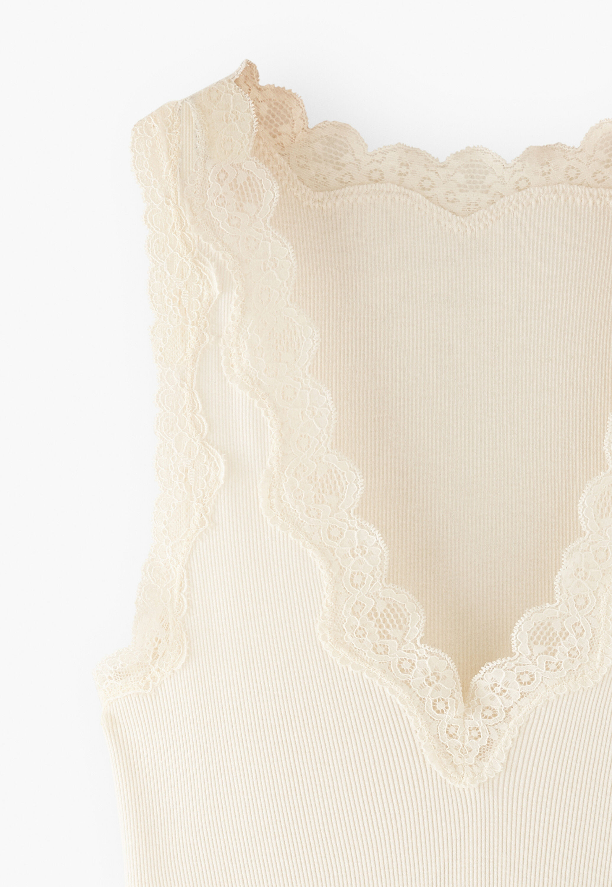 Jersey-Tr&auml;ger-Top mit Spitze