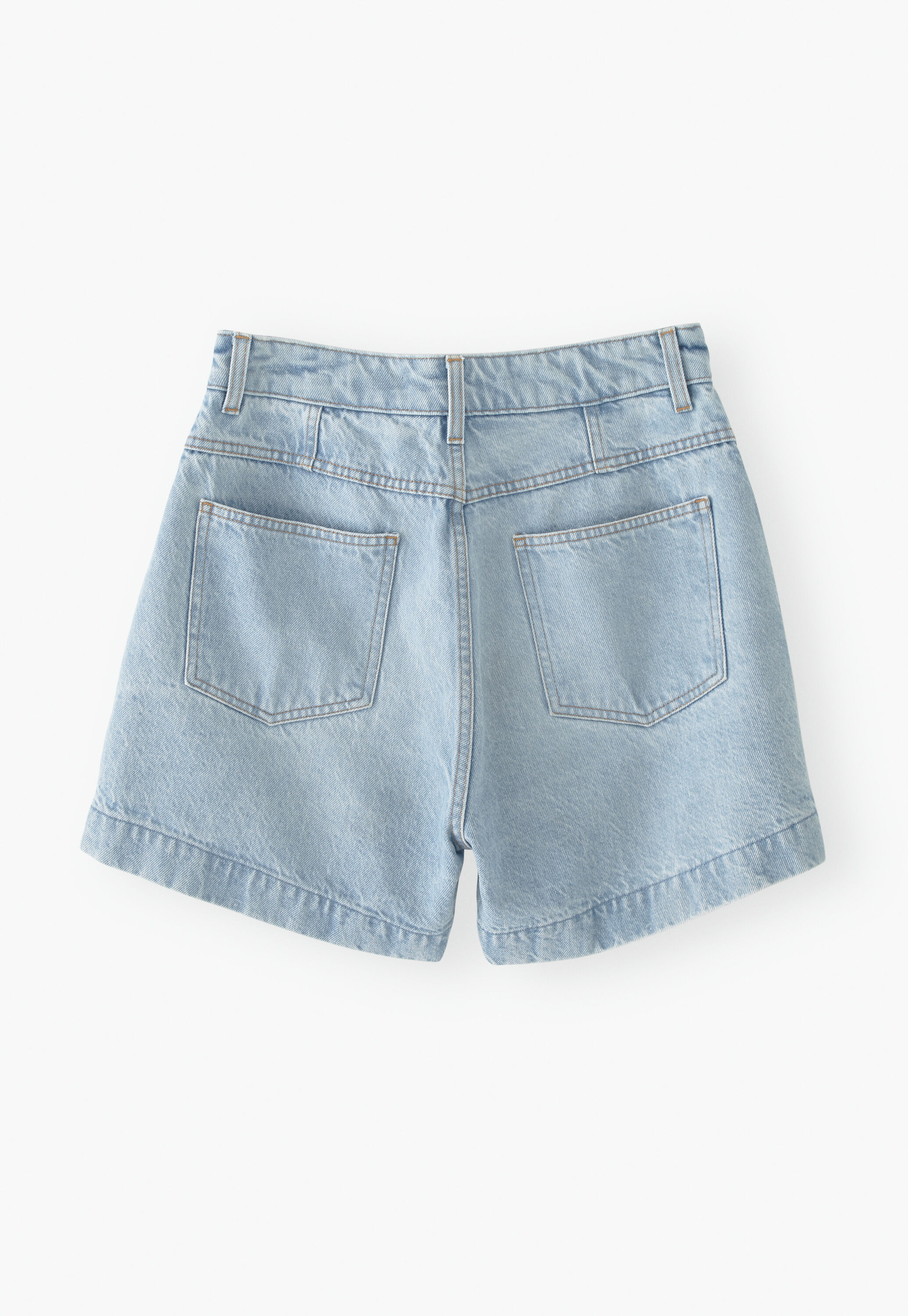 Denim-Shorts mit hoher Taille