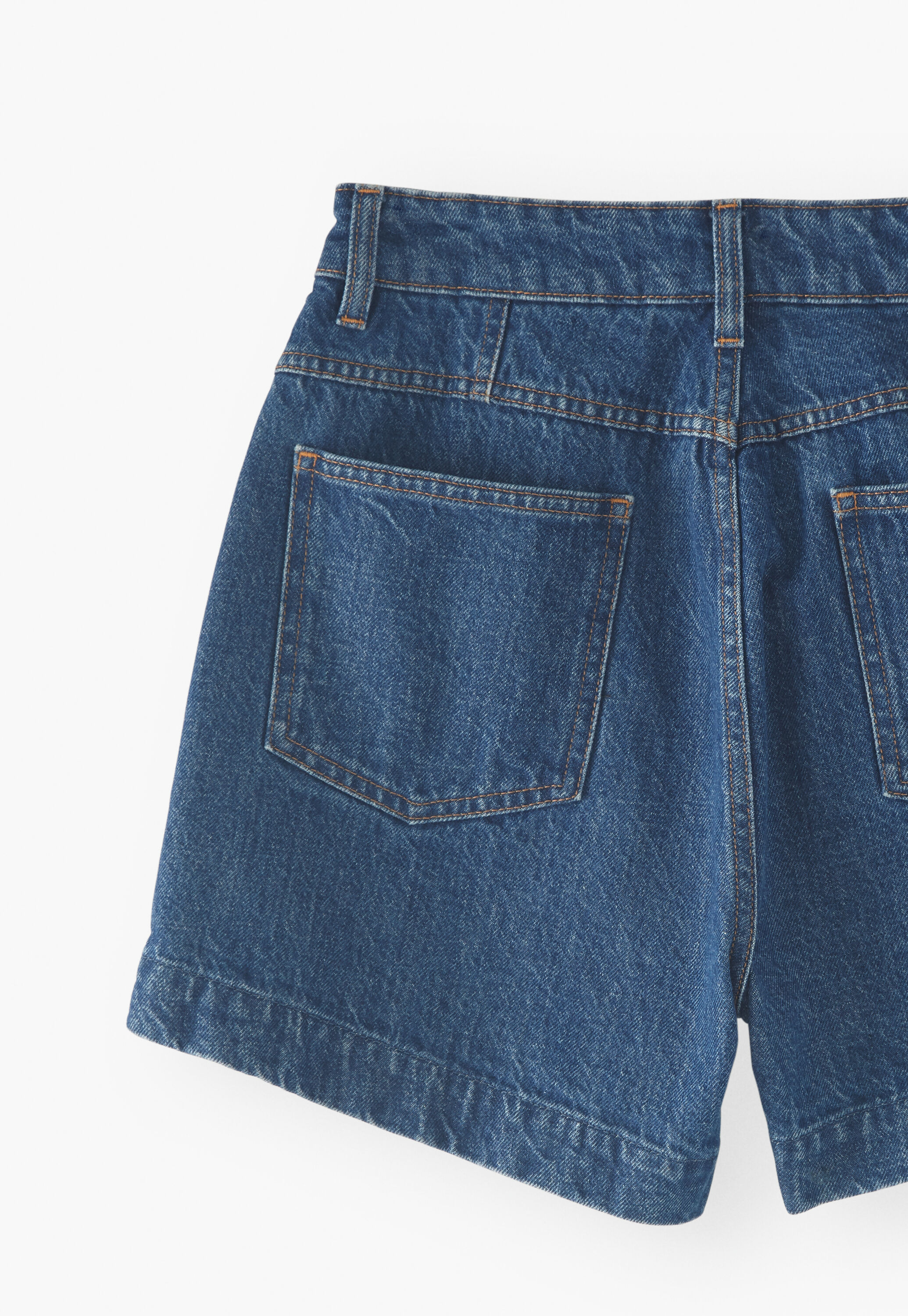 Denim-Shorts mit hoher Taille