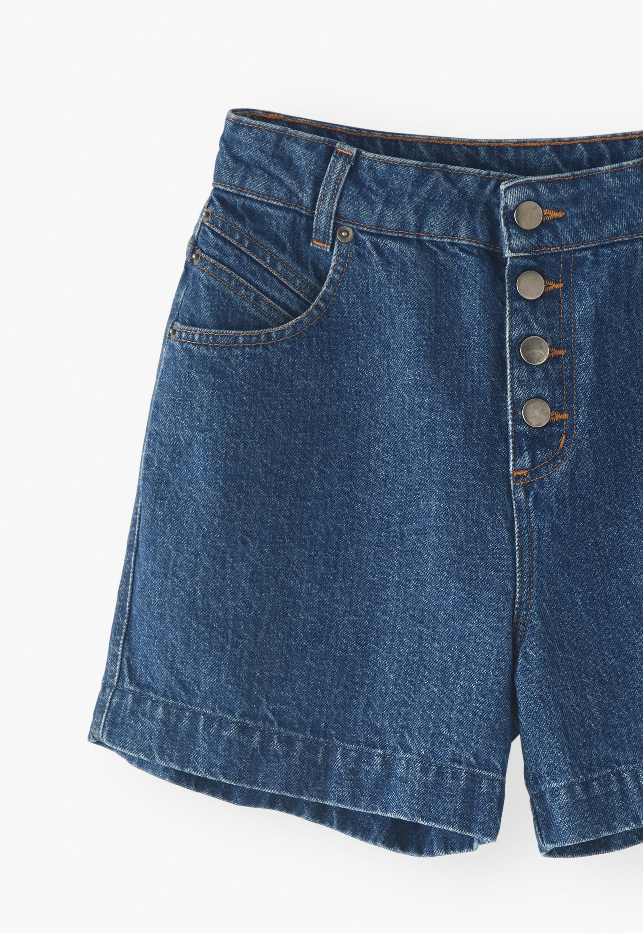 Denim-Shorts mit hoher Taille