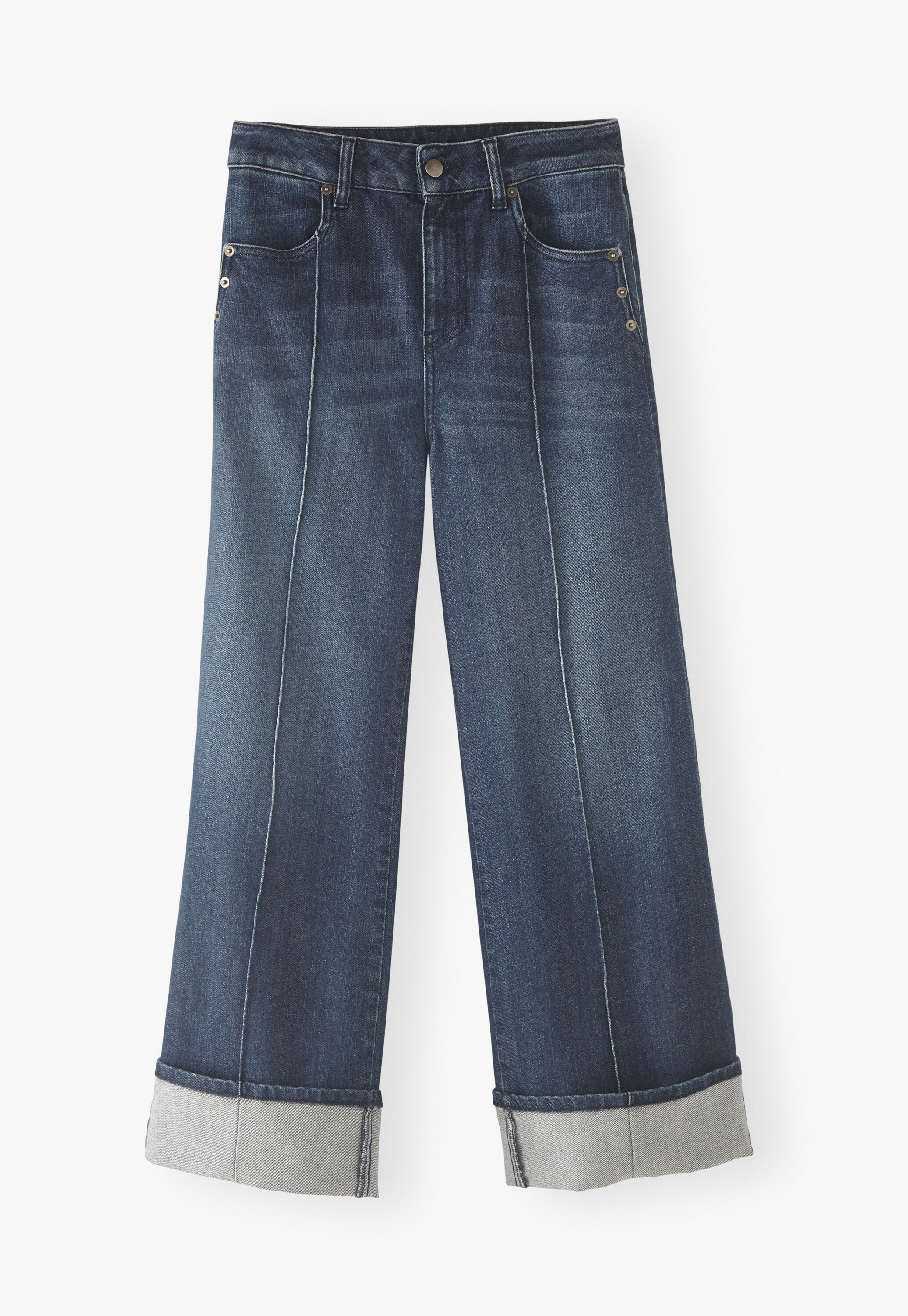 Gerade Jeans mit umgeschlagenem Saum