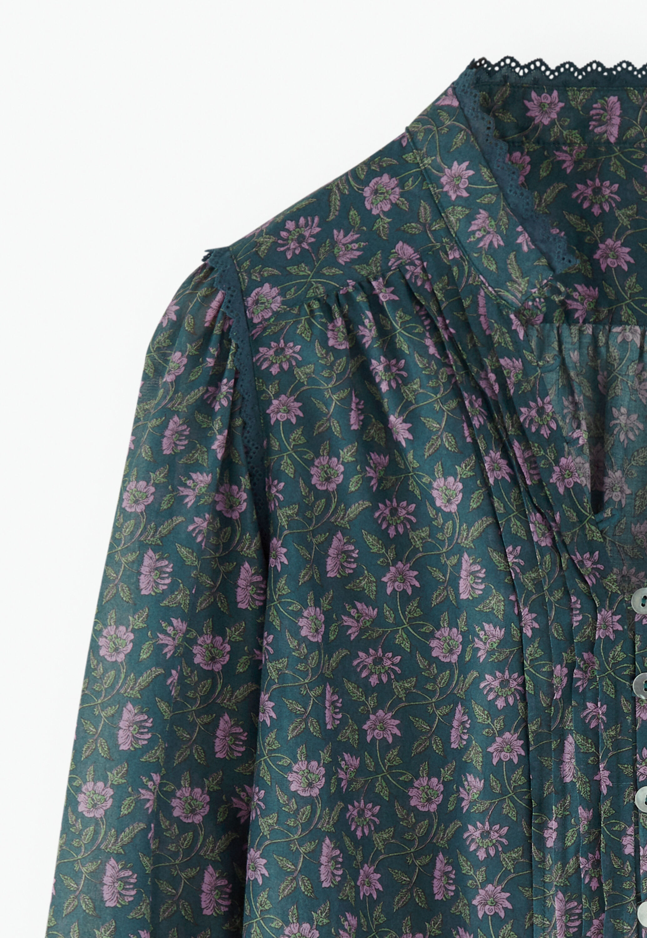 Bedruckte Bluse mit Faltendetails