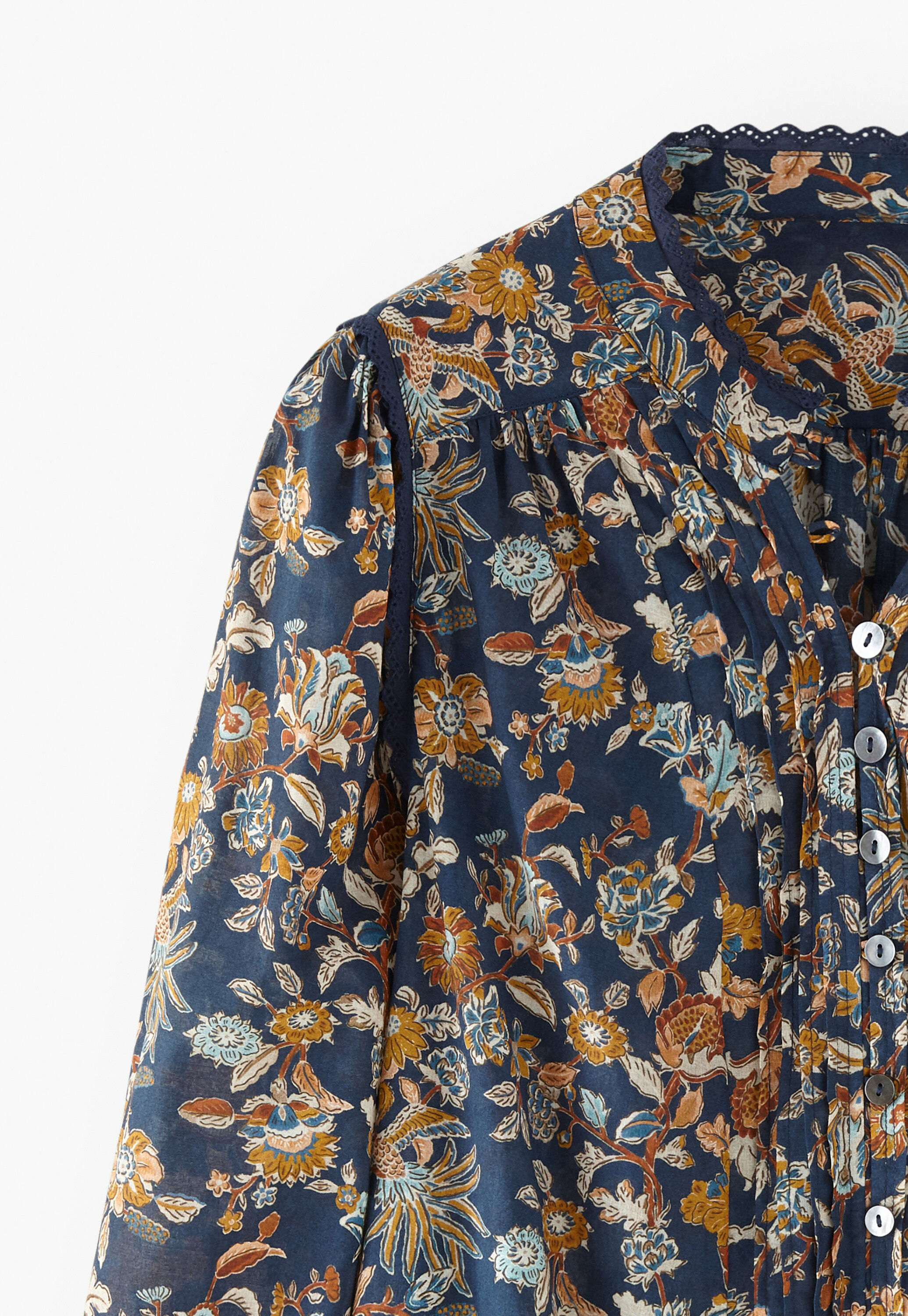 Bedruckte Bluse mit Faltendetails