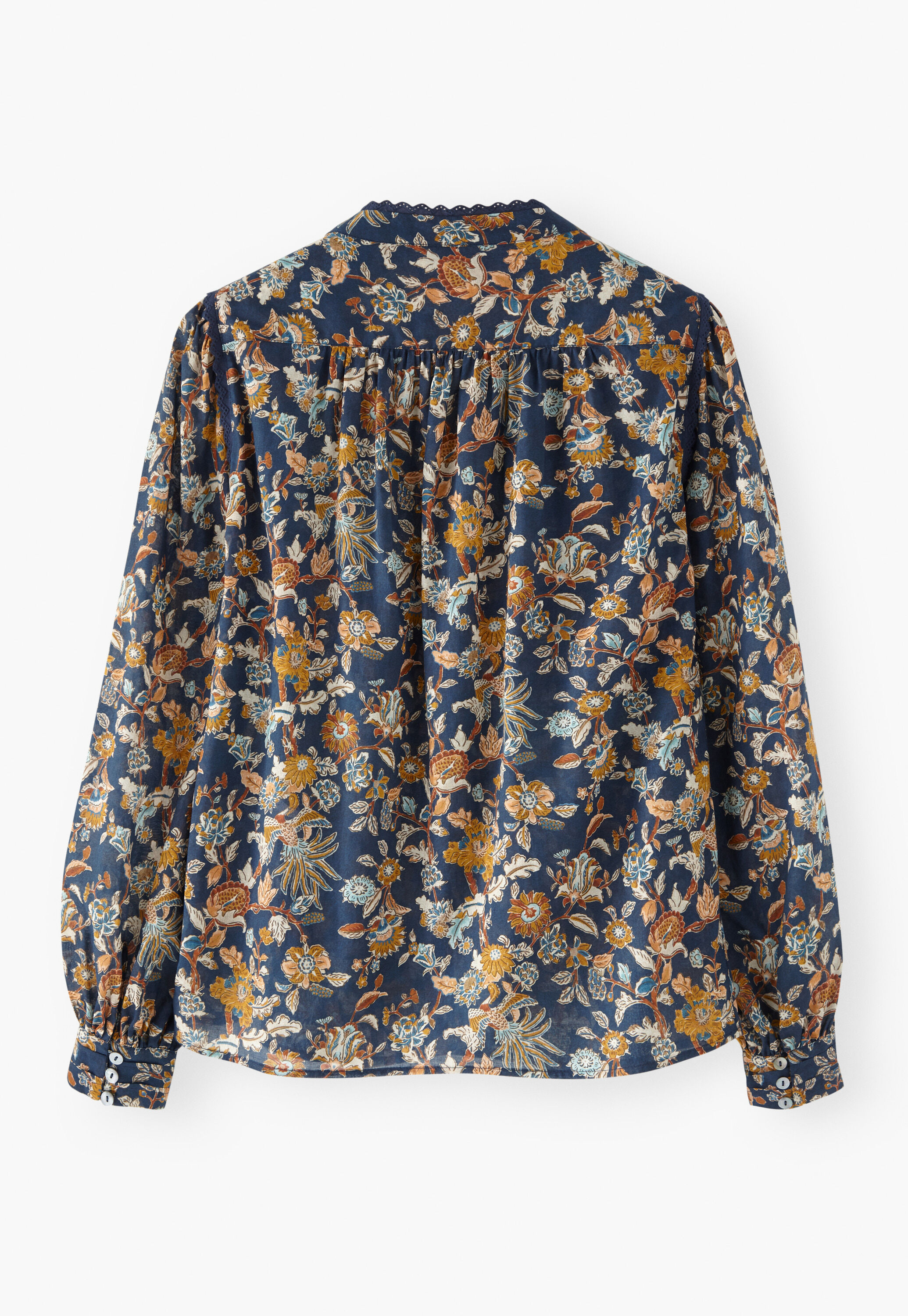 Bedruckte Bluse mit Faltendetails