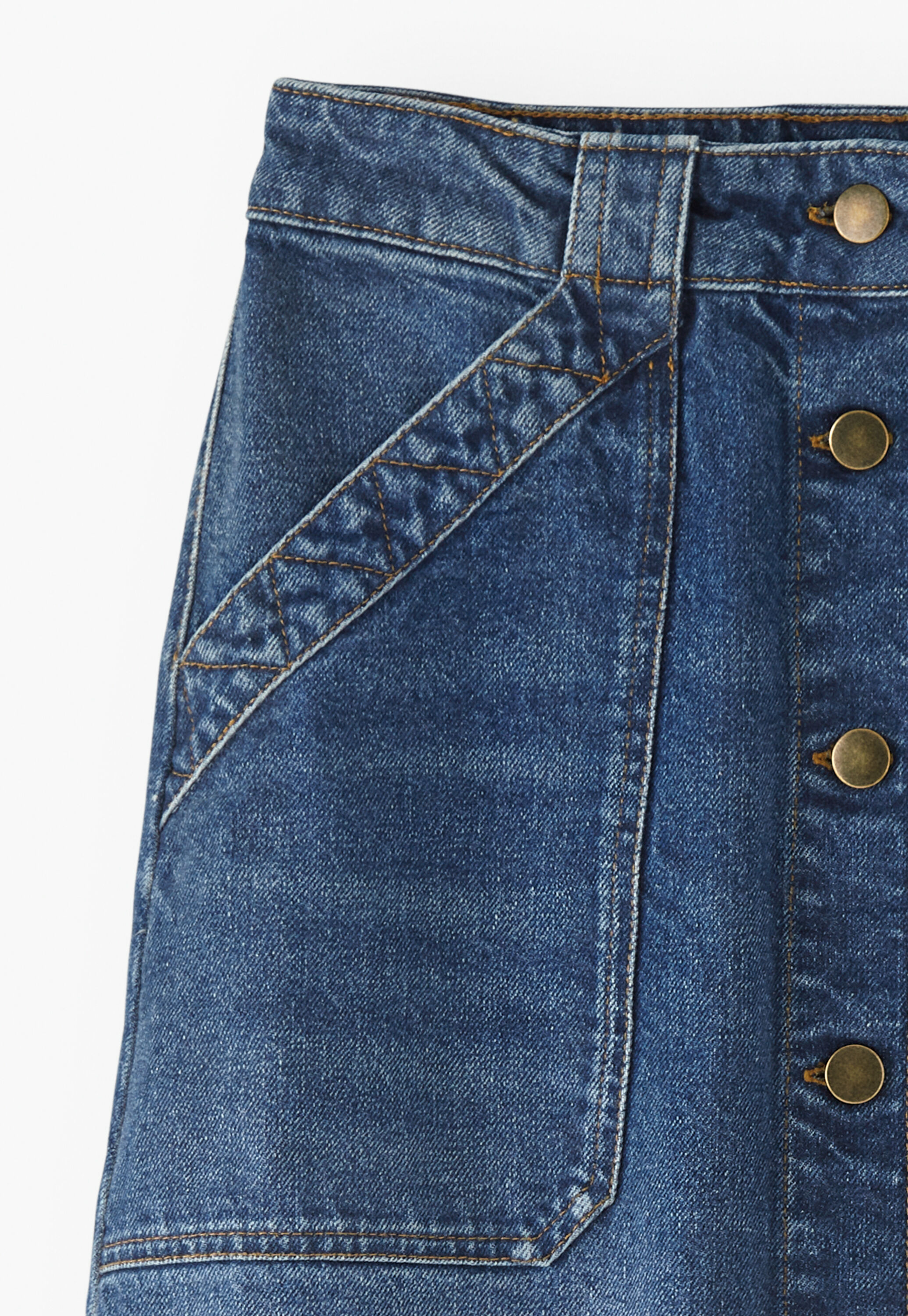 Durchgekn&ouml;pfter Rock aus Denim