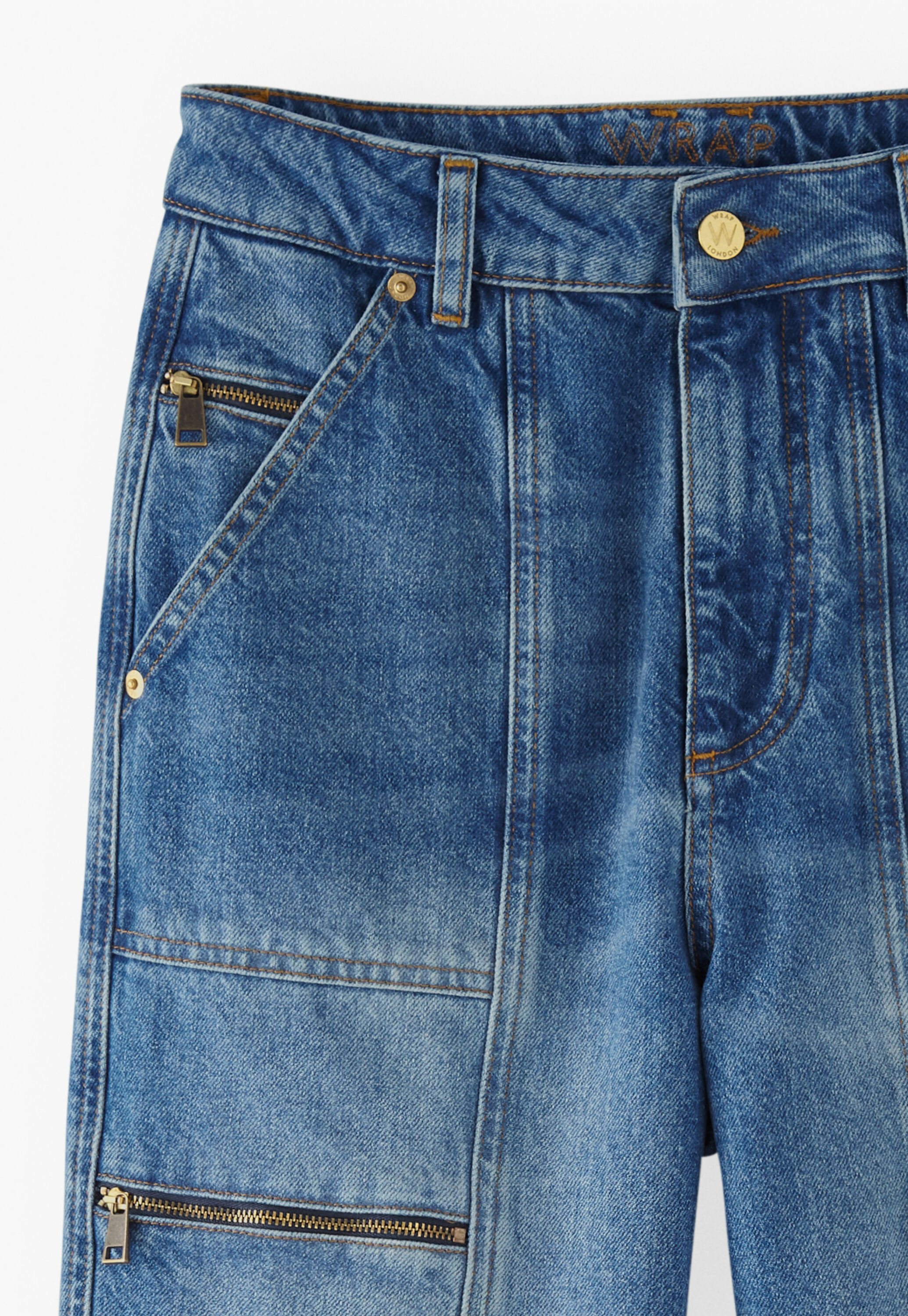 Patchwork-Hufeisen-Jeans