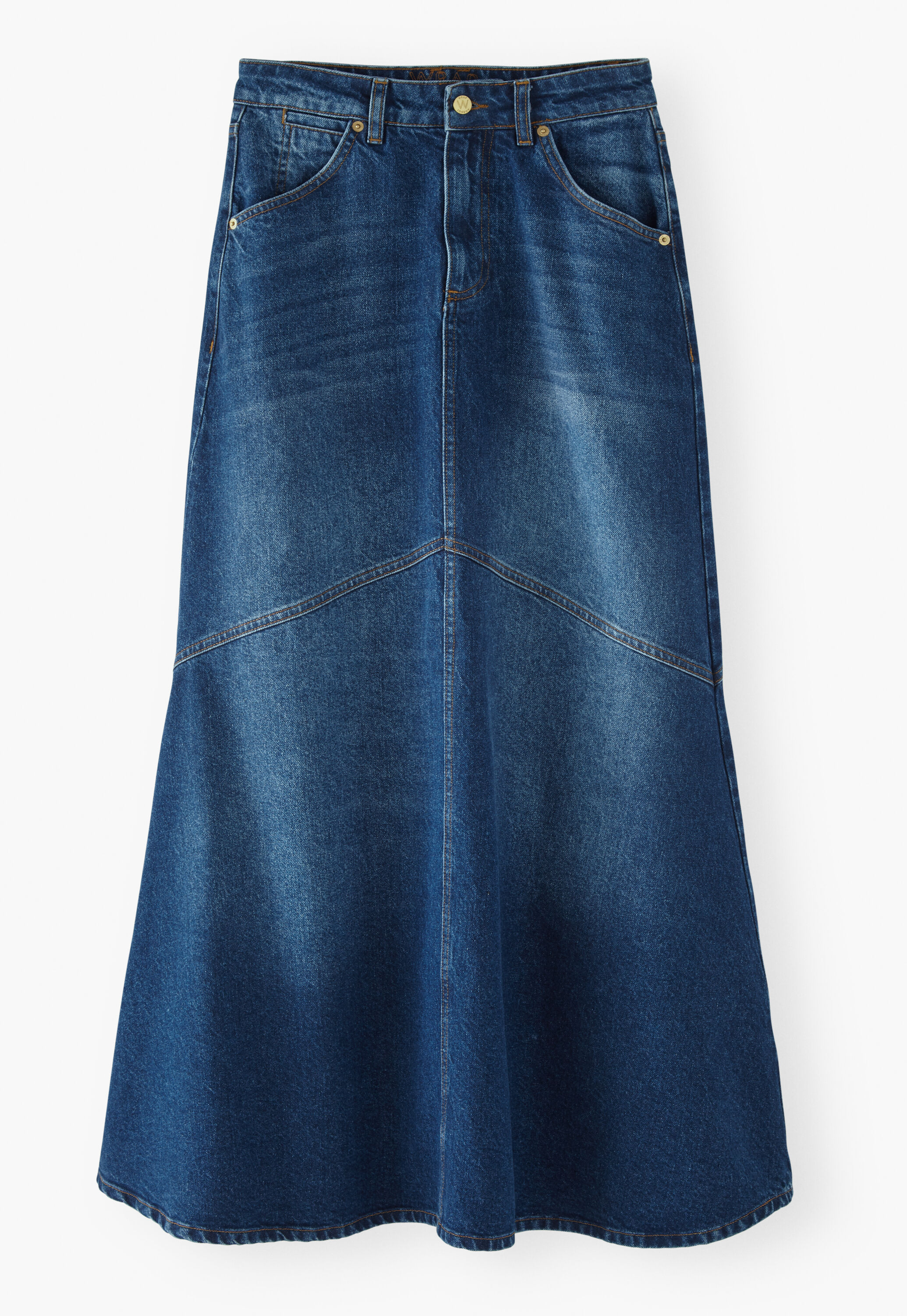 Ausgestellter Maxirock aus Denim