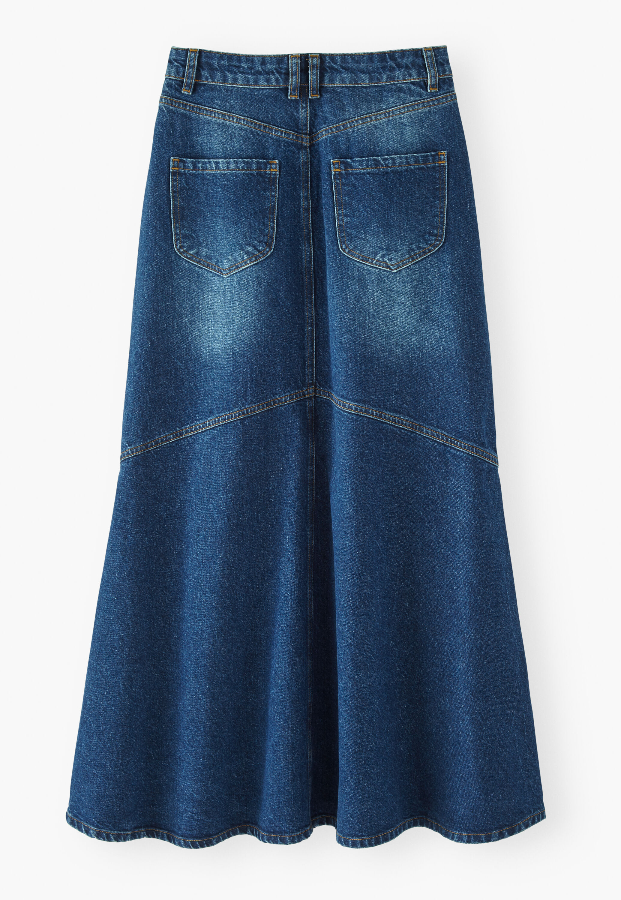 Ausgestellter Maxirock aus Denim