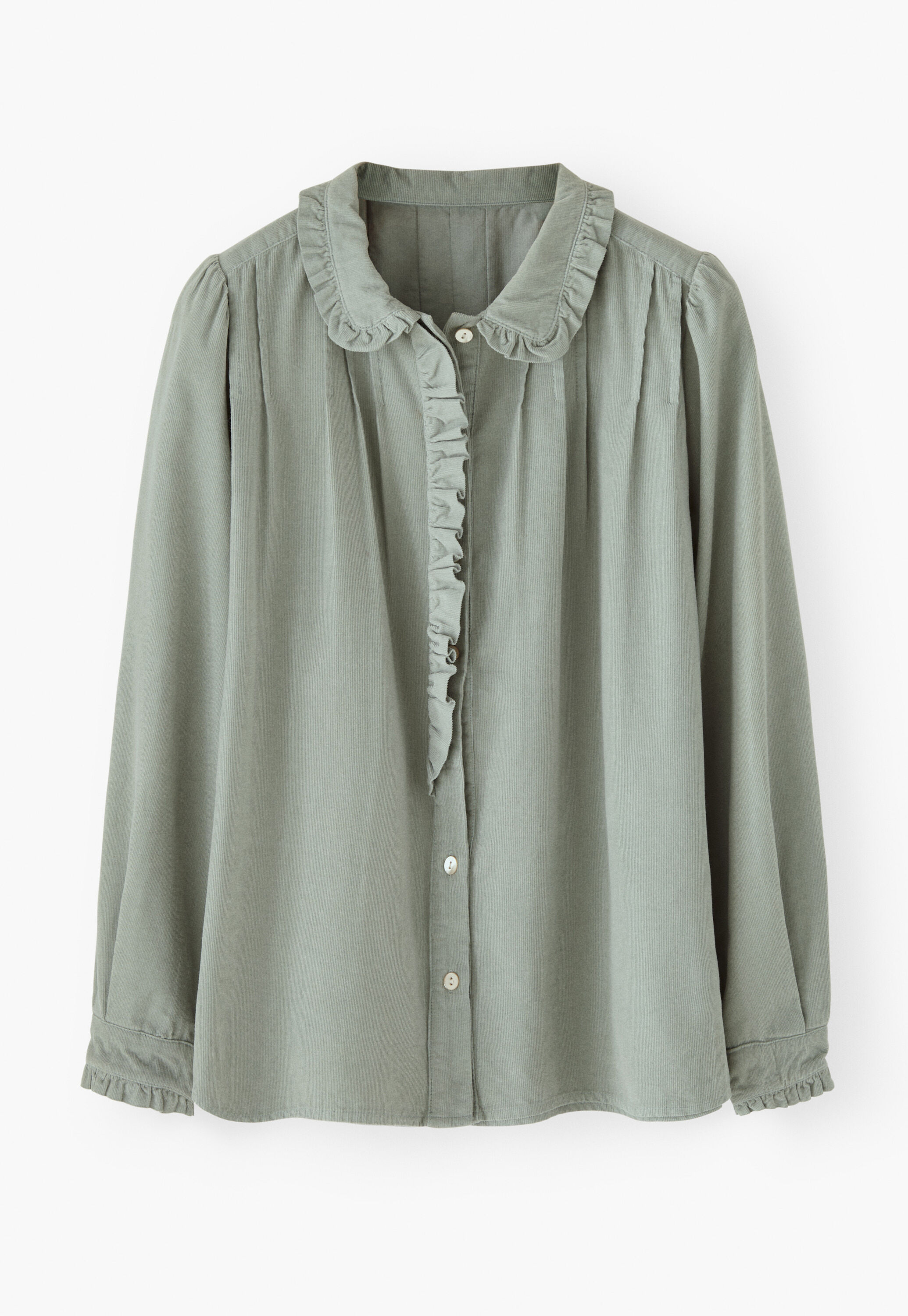 Faltenbluse aus Cord