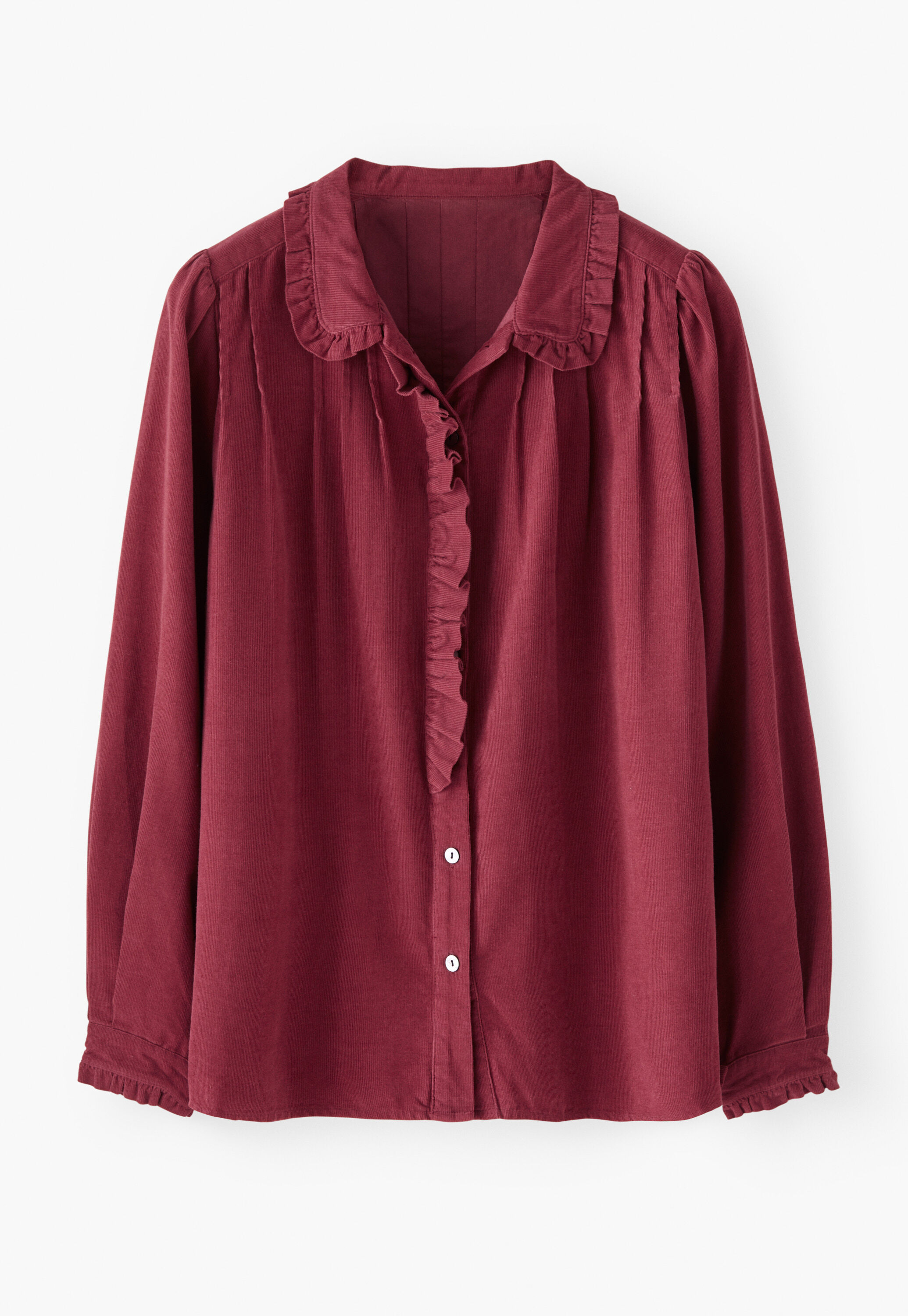 Faltenbluse aus Cord