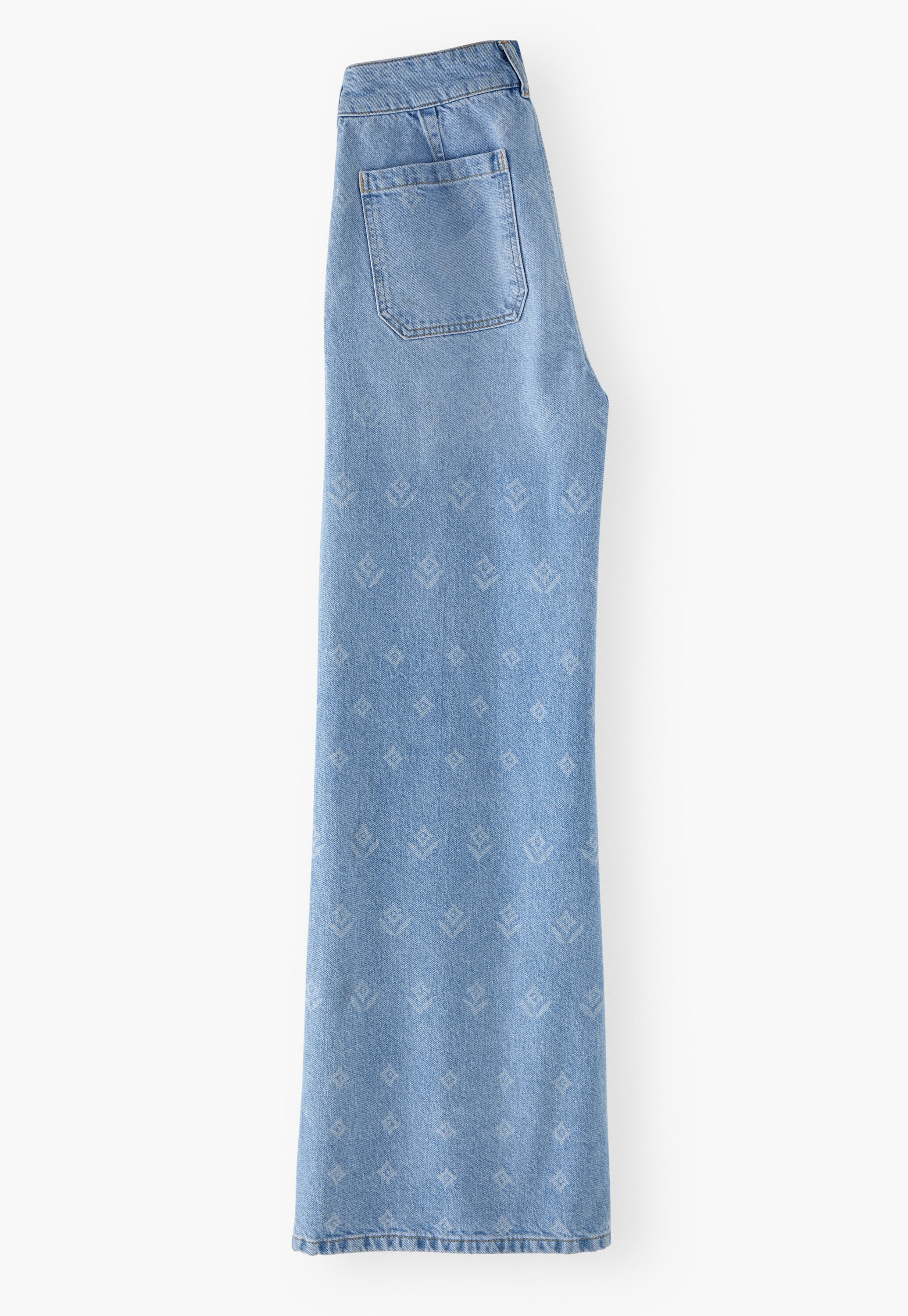 Gelaserte Jeans mit weitem Bein