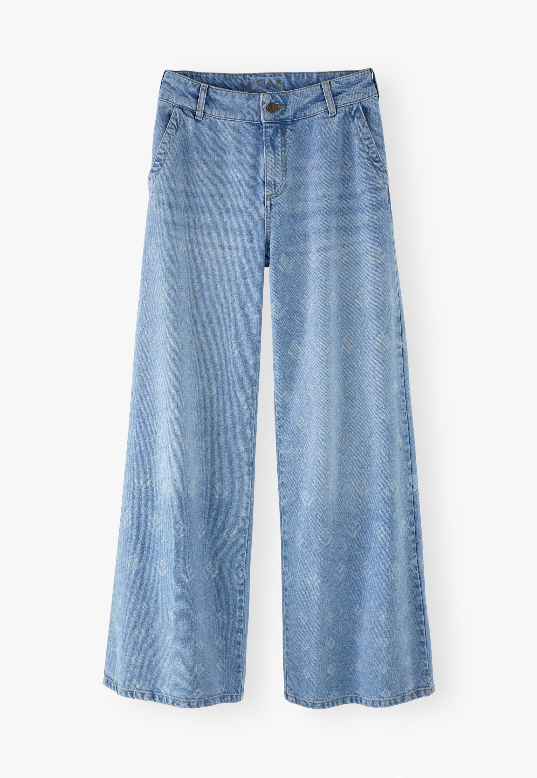 Gelaserte Jeans mit weitem Bein