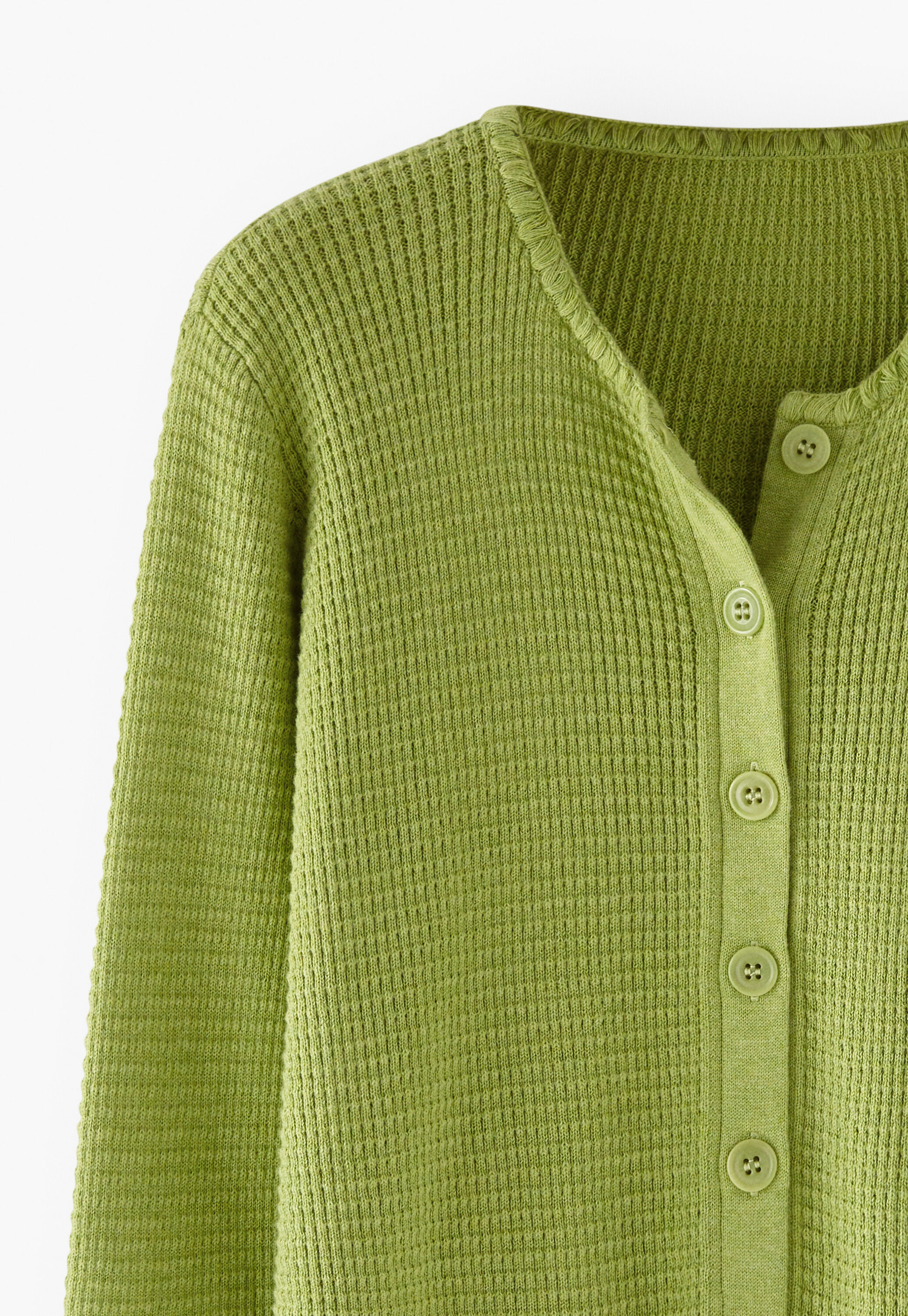 Cardigan im Waffelmuster