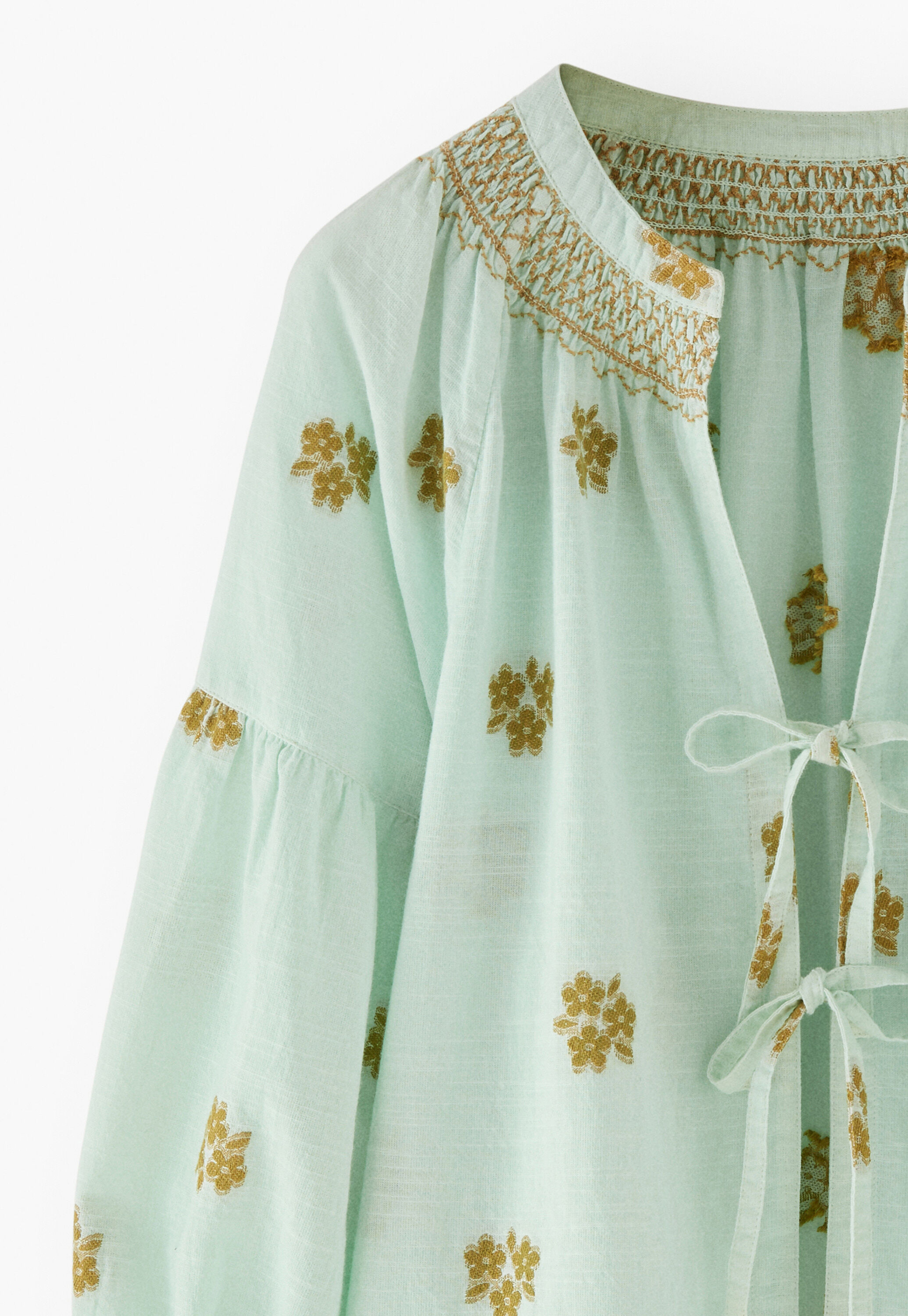 Bluse aus geklipptem Jacquard