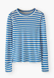 Streifenoberteil, Leuchtendes Blau, webstill