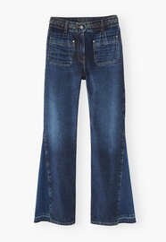 Schlagjeans in unterschiedlichen Waschungen, Dunkles Mid-Vintage, webstill