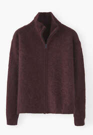 Pullover mit Rei&szlig;verschluss, Aubergine, webstill