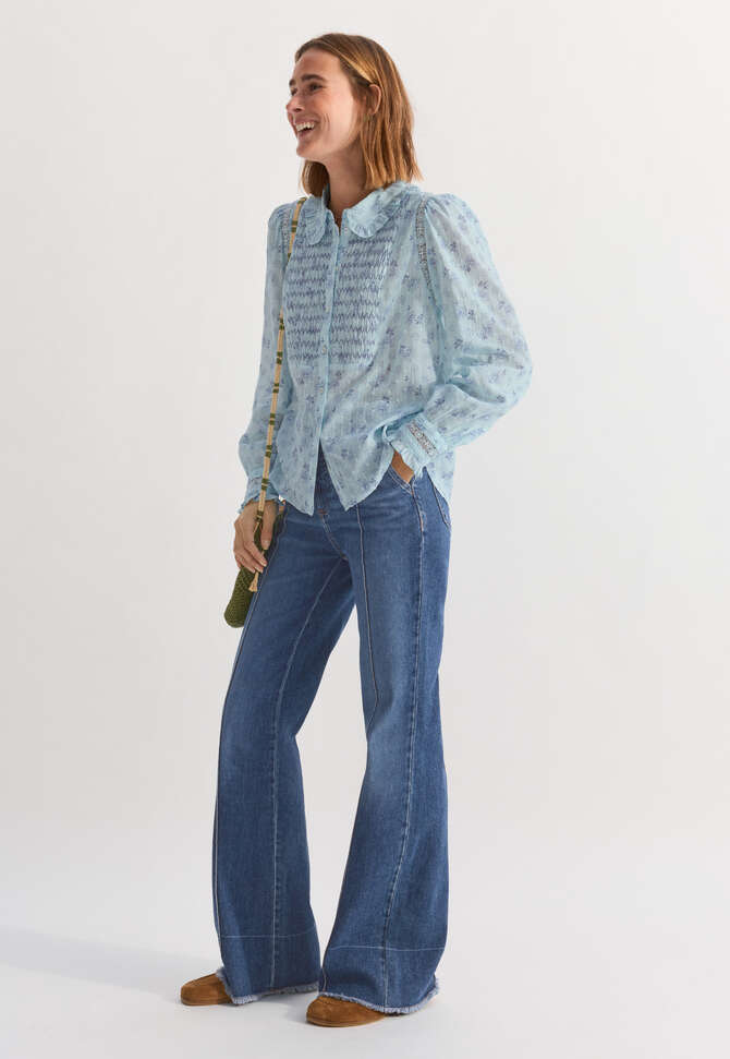 Bluse mit Print, Pastellblau, completeTheLook