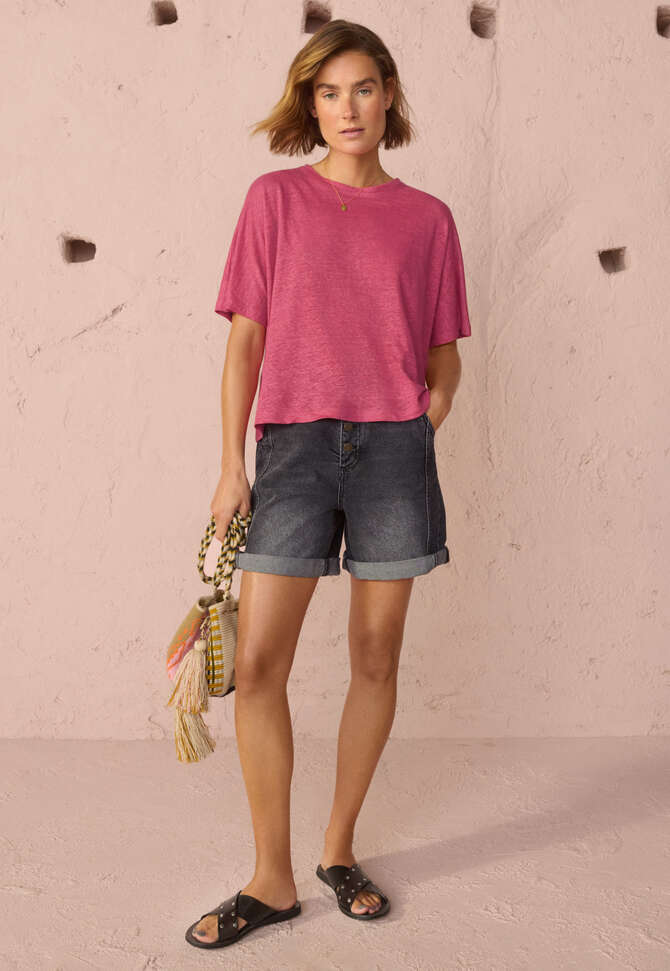 Kastiges T-Shirt, Kirschrot, completeTheLook