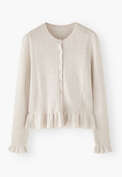 Lace-stitch cardigan, Off-white, webstill