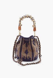Crossbody-Tasche, Indigo-Rehbraun, webstill