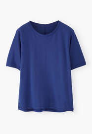Kastiges T-Shirt, Tiefes Ultramarin, webstill