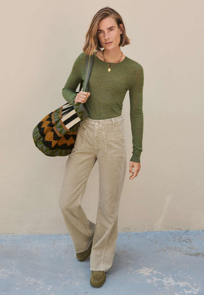 Pullover im Spitzenmuster, Moosgr&uuml;n, completeTheLook