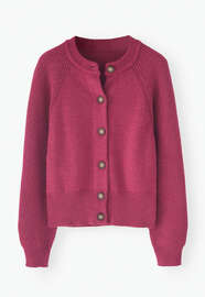 Cardigan mit Fledermaus&auml;rmeln, Beerenrosa, webstill