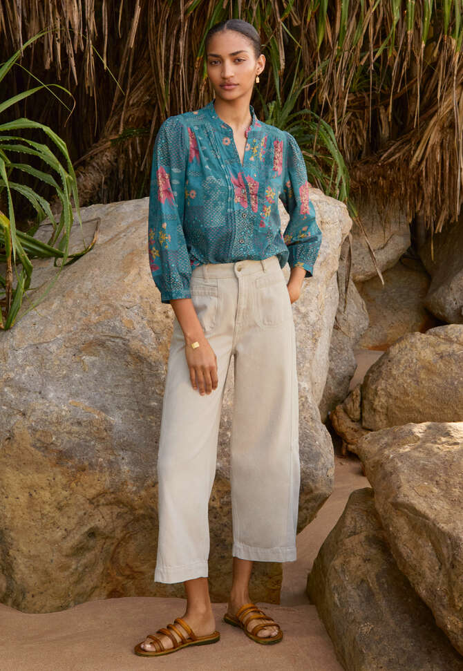K&uuml;rzere, farbige Jeans, Pergament, completeTheLook