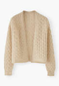 Cable-stitch cardigan, Oat, webstill