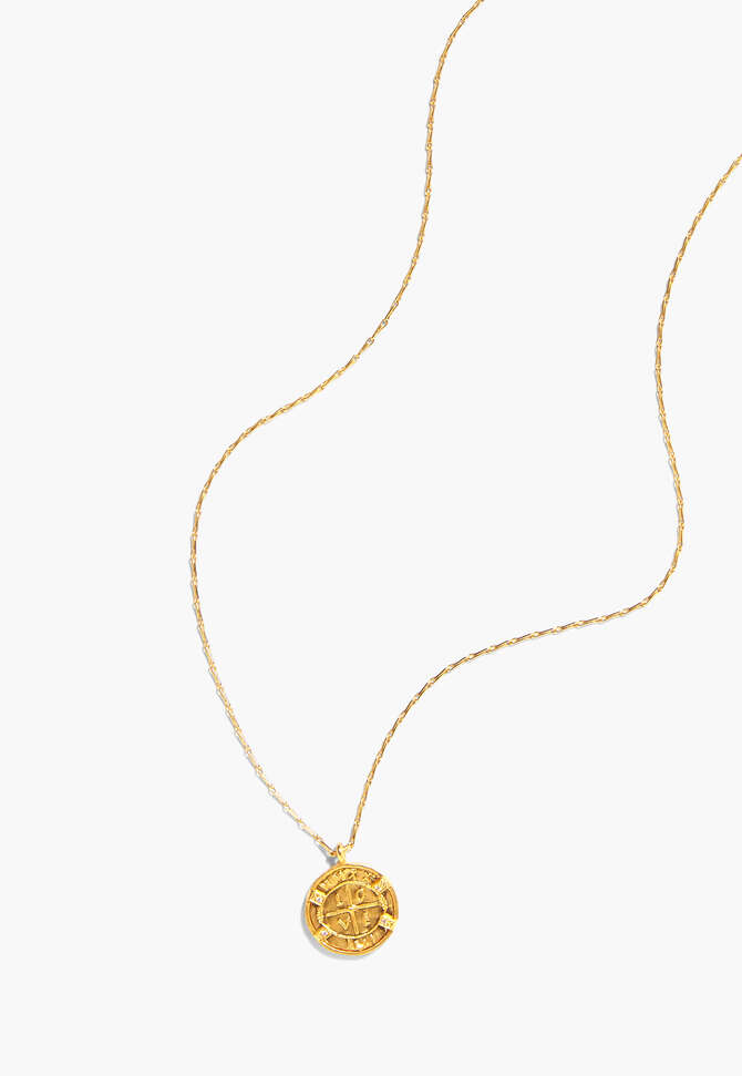 Halskette mit rundem Anh&auml;nger, Gold, completeTheLook
