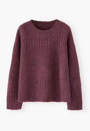 Ripppullover, Aubergine, webstill