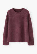 Rib-stitch sweater, Aubergine, webstill