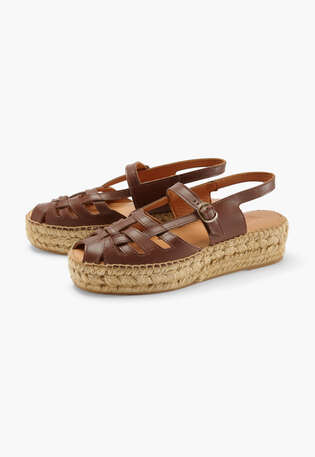 Plateausandalen, Braun, webstill