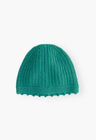 Strickm&uuml;tze, T&uuml;rkis, webstill
