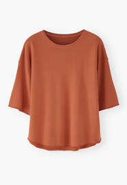 Loopback-T-Shirt, Flammendes Orange, webstill