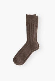 Gerippte Socken, Braun, webstill