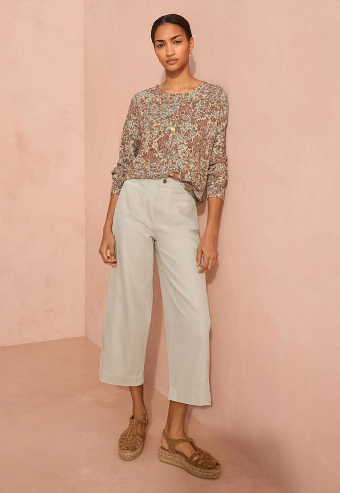 Pullover mit Print, Mandel/Kaffee, completeTheLook