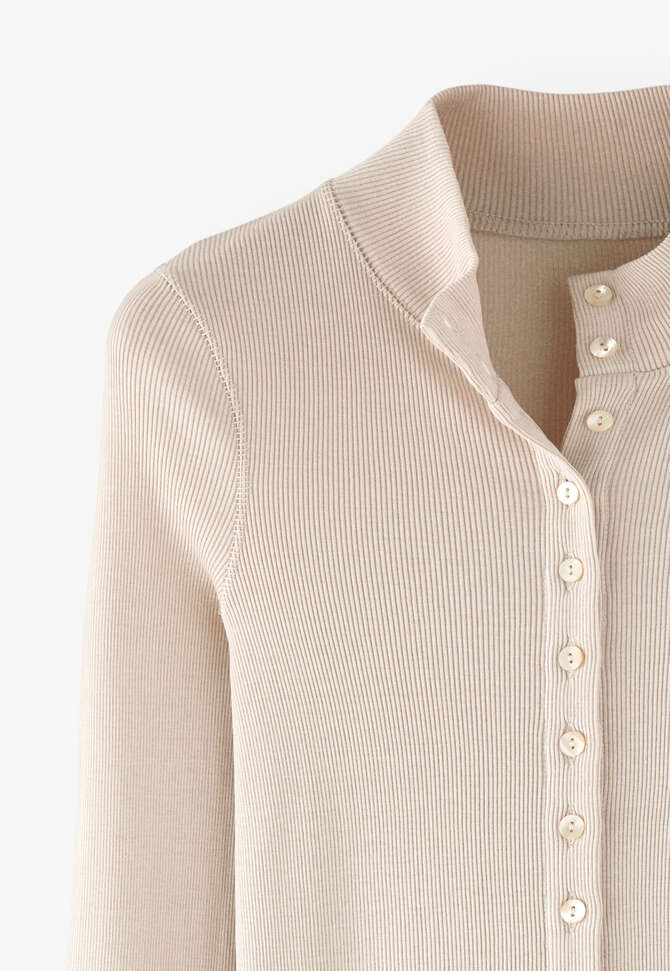 Oberteil mit Knopfleiste, Warmes Ecru, completeTheLook