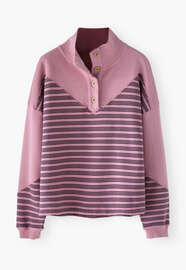Sweatshirt mit Streifen, Ros&eacute;, webstill